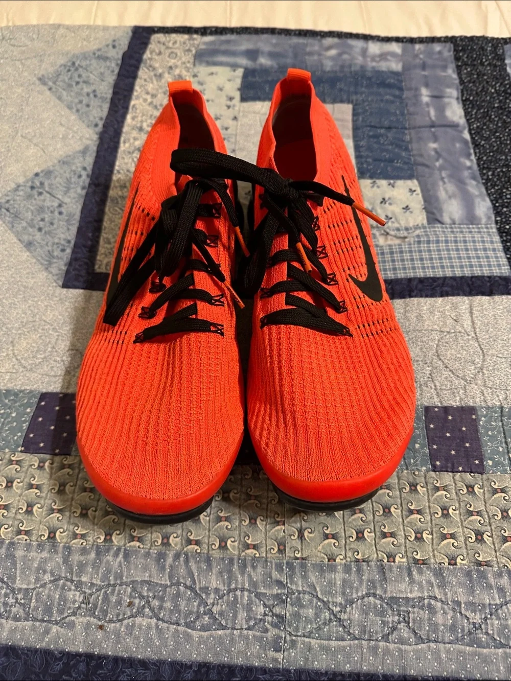 Nike VaporMax Knit Sneakers in Bright Orange and Black